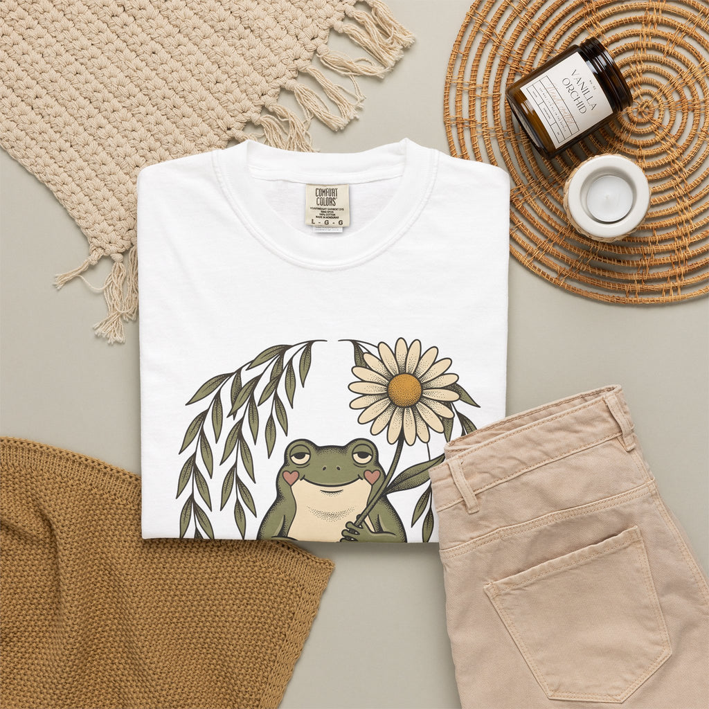 Frog Flower Cute Animal Gift Boho Toad T T-Shirt