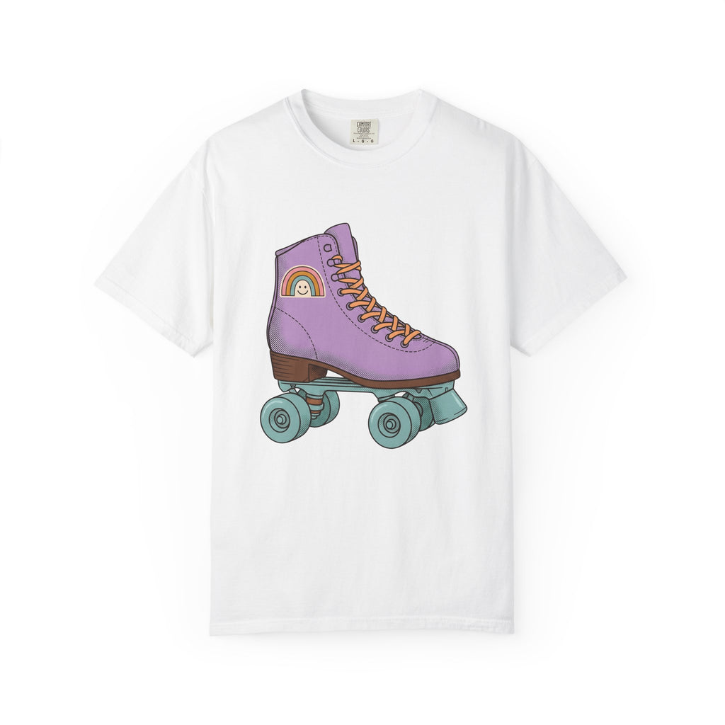 Roller Skate T-Shirt Cute Skateboarding Gift Women Cartoon T-Shirt Skate T-Shirt Kawaii Fan Comic T-Shirt Skateboard Graphic Vintage Rainbow T-Shirt