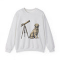 Golden Retriever Sweatshirt Dog Universe Gift Women Antique Sweatshirt Retriever Sweatshirt Dog Fan Vintage Sweatshirt Galaxy Graphic Cartoon Telescope Sweatshirt