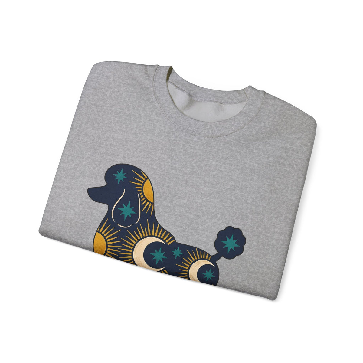Poodle Illustration Sweatshirt Dog Zodiac Gift Women Rustic Sweatshirt Poodle Sweatshirt Dog Fan Canine Sweatshirt Zodiac Graphic Simple Star Symbols Sweatshirt