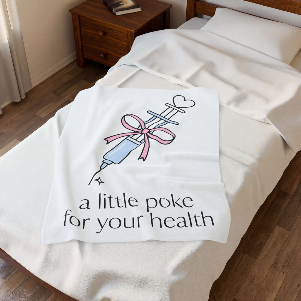 Syringe Illustration Blanket Nurse Healthcare Gift Women Cute Blanket Injection T-Sh