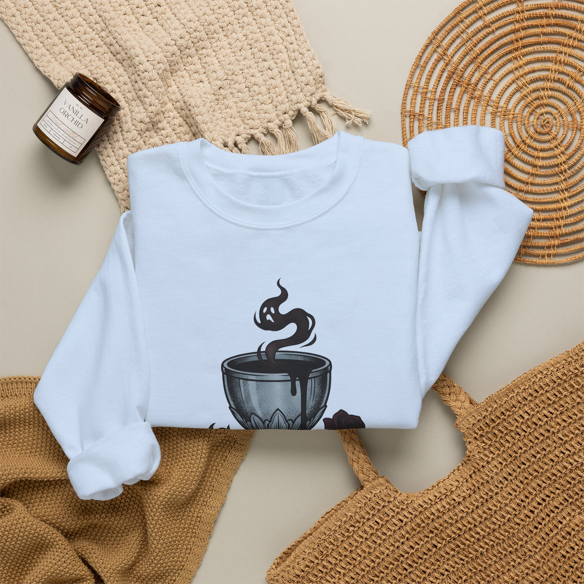 Chalice Roses Sweatshirt Nurses Therapy Gift Women Dark Sweatshirt Goblet Sweatshirt Nurse Enthusiast Gothic Sweatshirt Counseling Graphic Antique Spirit
