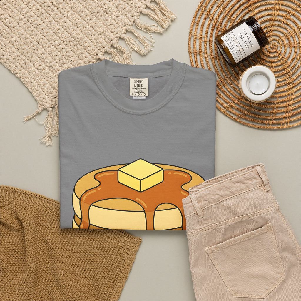 Flapjack Pile T-Shirt Desserts Brunch Gift Women Comic T-Shirt Granola Bar T-Shirt Pastry Fan Cartoon T-Shirt Breakfast Graphic Simple Honey T-Shirt