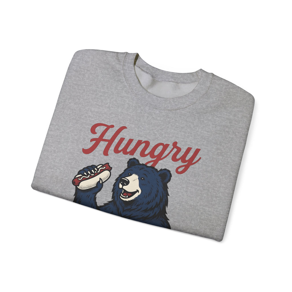 Bear Hotdog Sweatshirt America Independence Gift Women Old School Sweatshirt Hot Dog Sweatshirt American Fan Retro Sweatshirt Freedom Graphic Line Art Cuisine