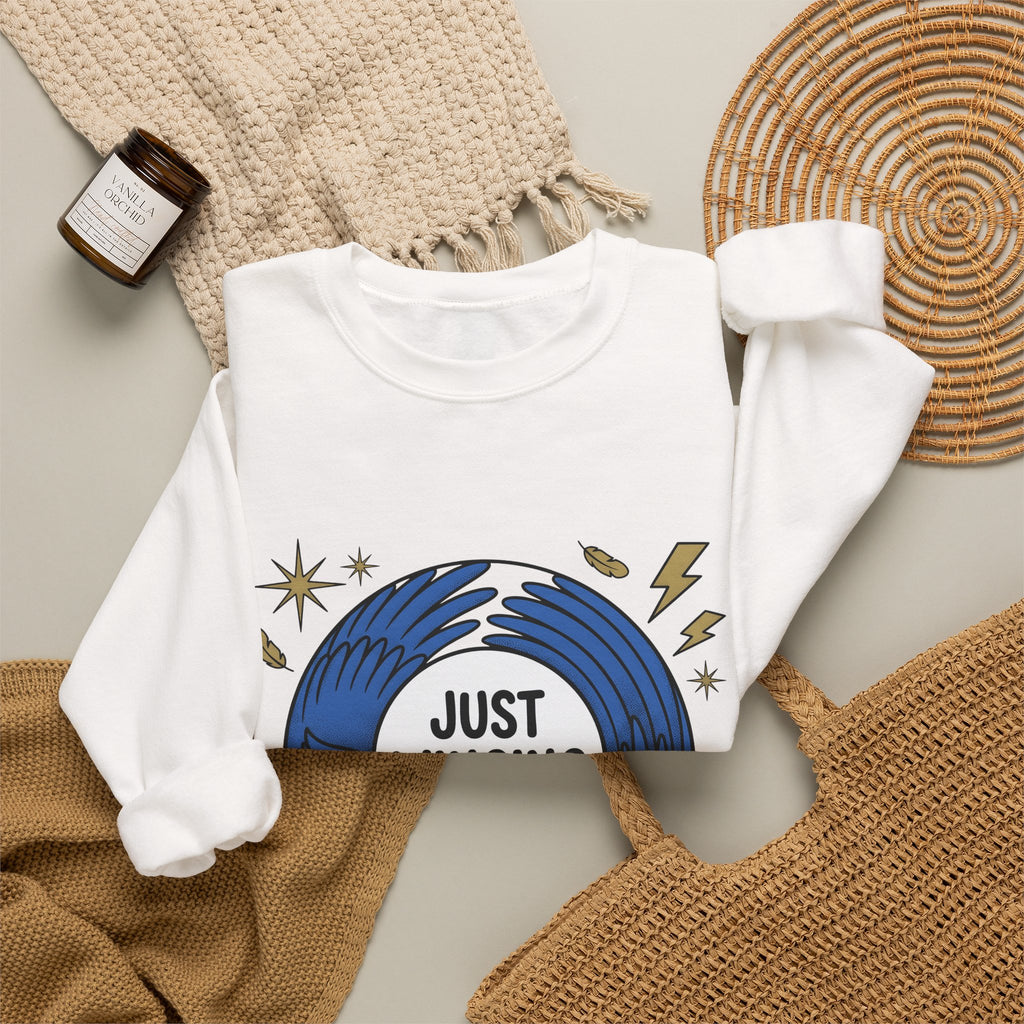 Blue Bird Drawing Sweatshirt Funny Creatures Gift Women Hand Drawn Sweatshirt Bird Sweatshirt Comedy Fan Cartoon Sweatshirt Animal Graphic Classic Electric