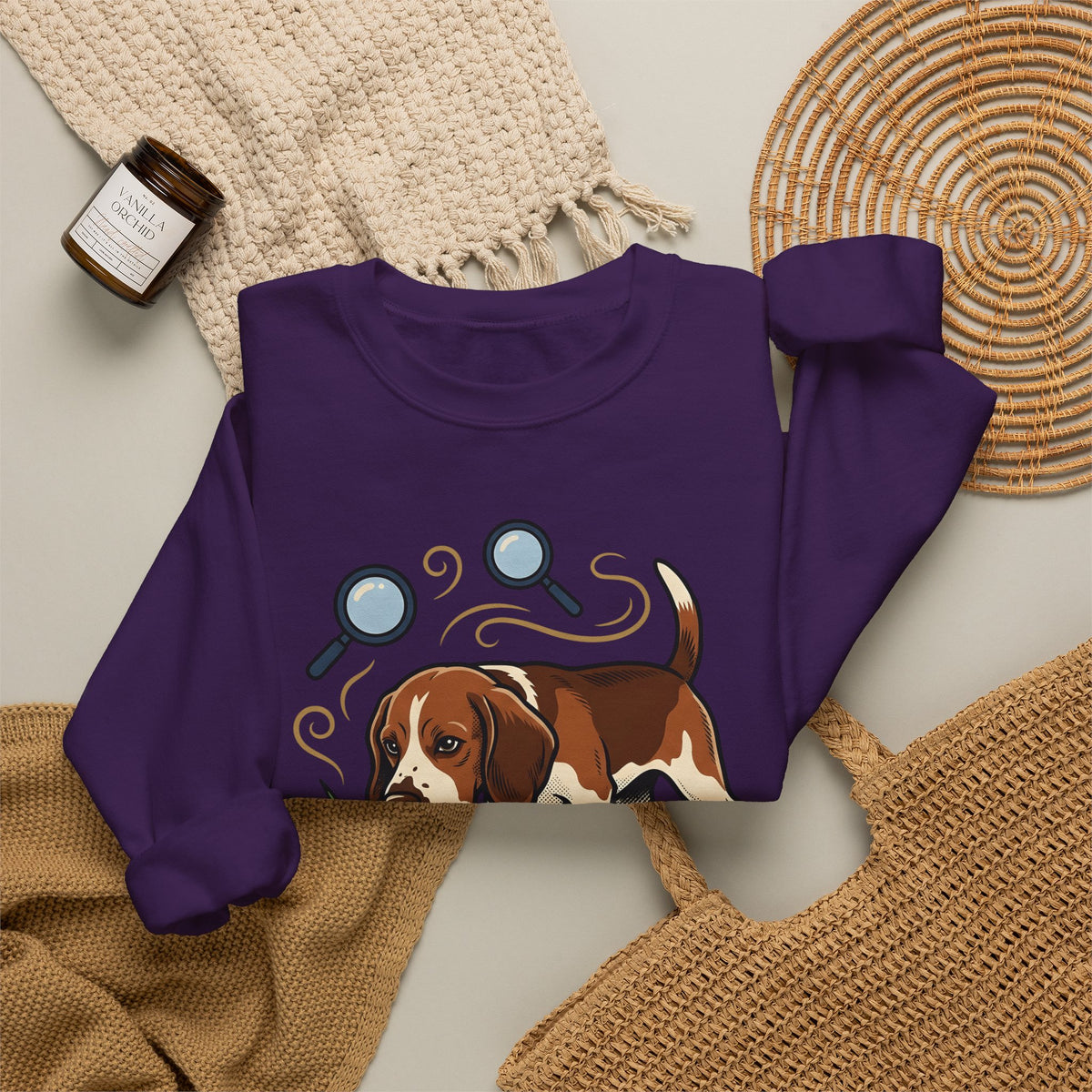 Beagle Pet Sweatshirt Dog Comedy Gift Women Animated Sweatshirt Hound Sweatshirt Dog Fan Cartoon Sweatshirt Humor Graphic Classic Loupe Sweatshirt