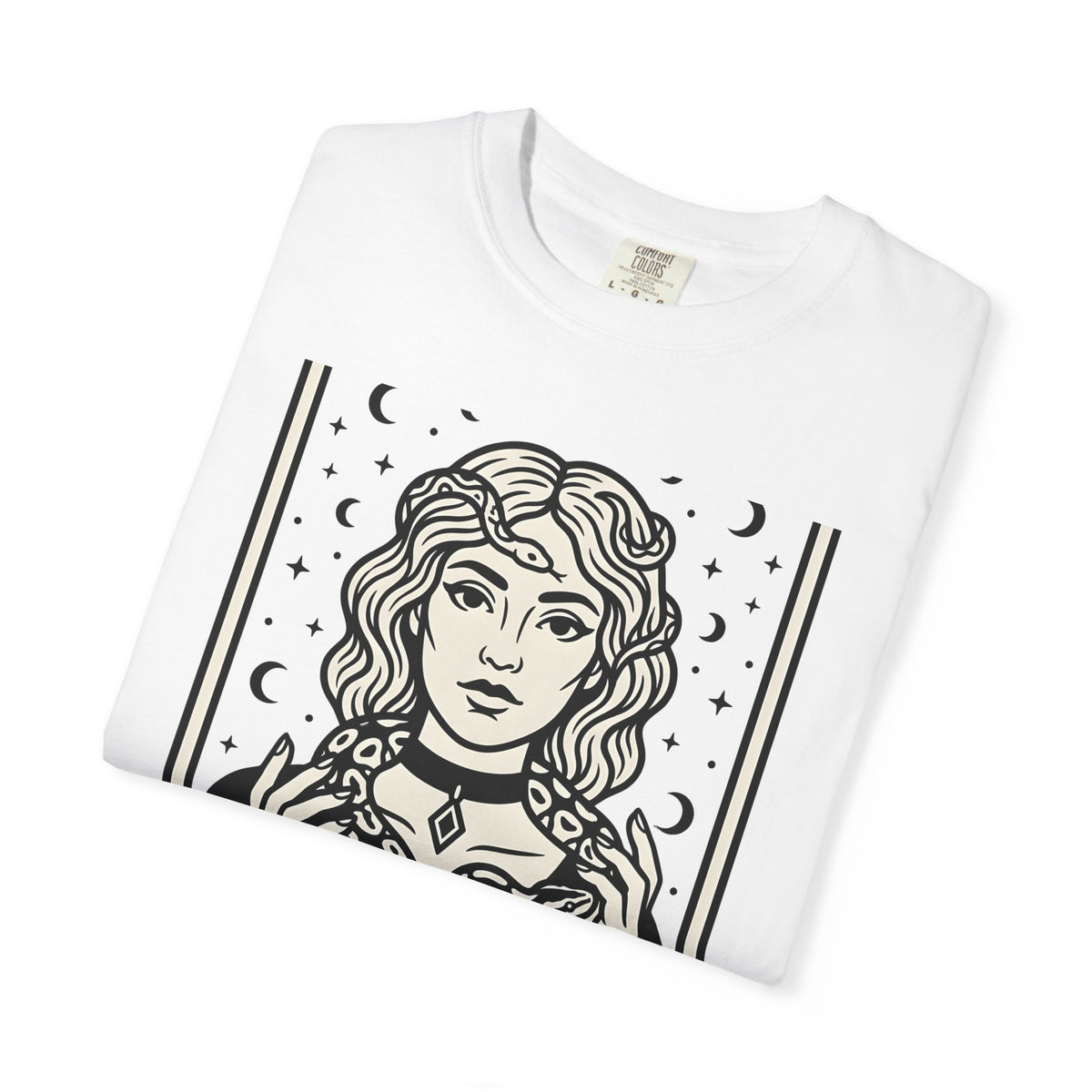 Mystical Female Serpent T-Shirt Boho Chic Spells Gift Women Oracle T-Shirt Snake T-Shirt Bohemian Fan Divination T-Shirt Magic Graphic Retro Lunar
