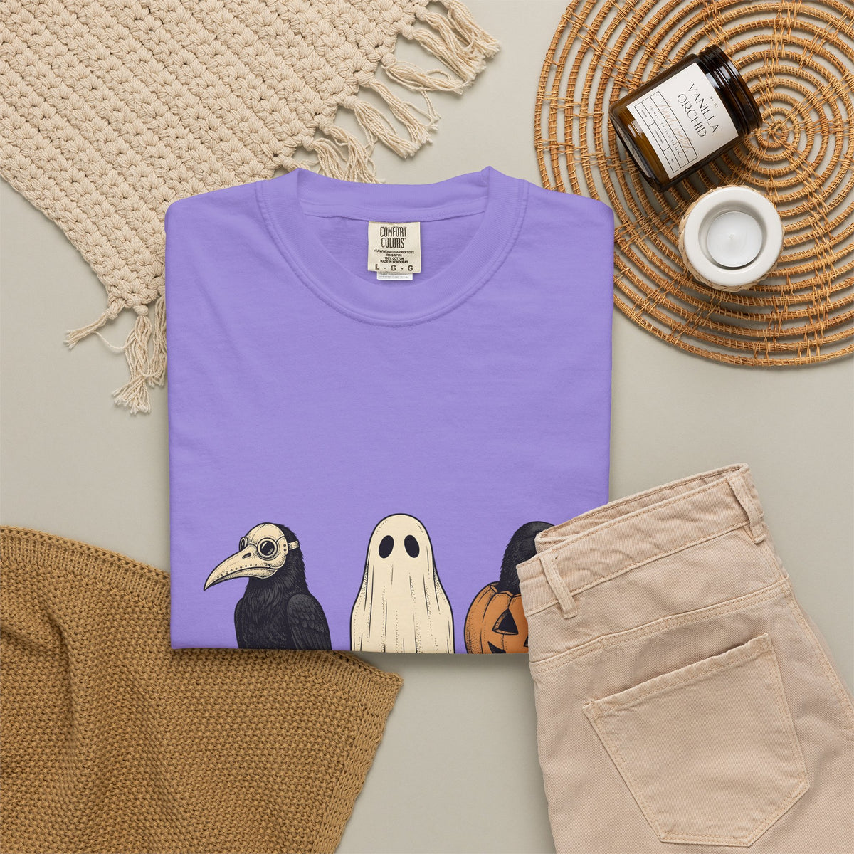 Raven Outfit T-Shirt Halloween Horror Gift Women Retro T-Shirt Crow Outfit T-Shirt Horror Fan Creepy Graphic T-Shirt Sketch Jack-O-Lantern T-Shirt