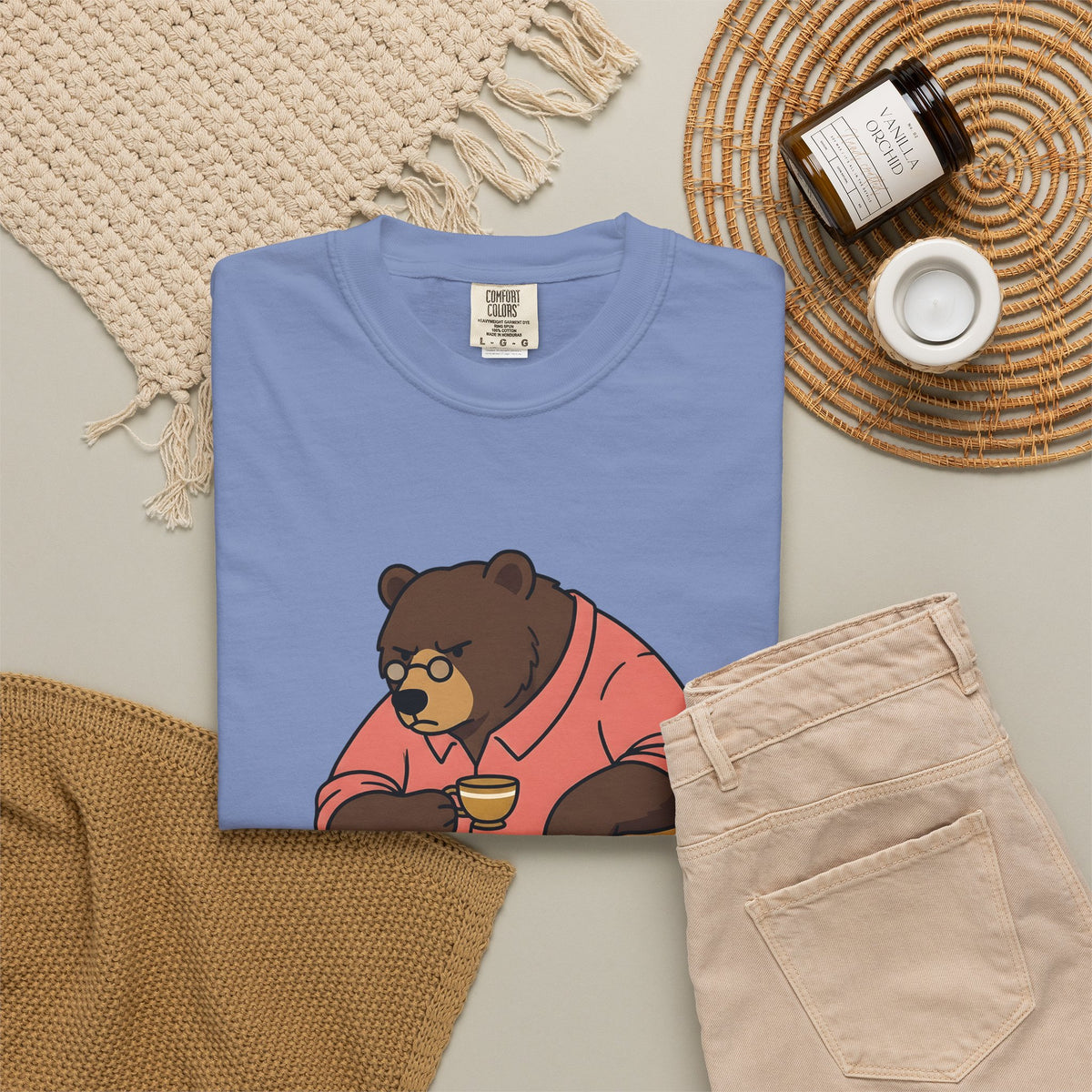 Bear Mocha T-Shirt Teachers Caffeine Gift Women Illustration T-Shirt Mocha T-Shirt Educator Enthusiast Drawing T-Shirt Caffeine Graphic Doodle