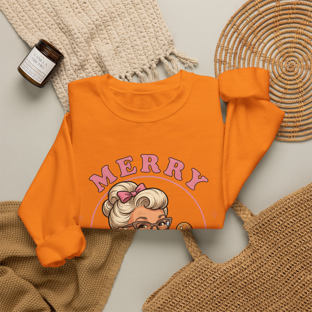 Grandma Cookie Christmas Pastry Gift Comic Cookie Christmas Fan Cartoon Bakery Vintage Sweatshirt