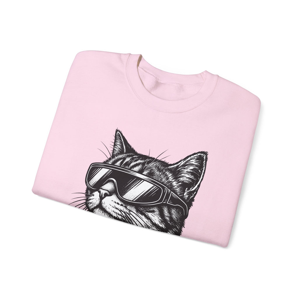 Cat Sunglasses Sweatshirt Cat Animal Gift Women Ink Drawing Sweatshirt Cool Cat Sweatshirt Cat Fan Feline Sweatshirt Creature Graphic Retro Eyewear Sweatshirt