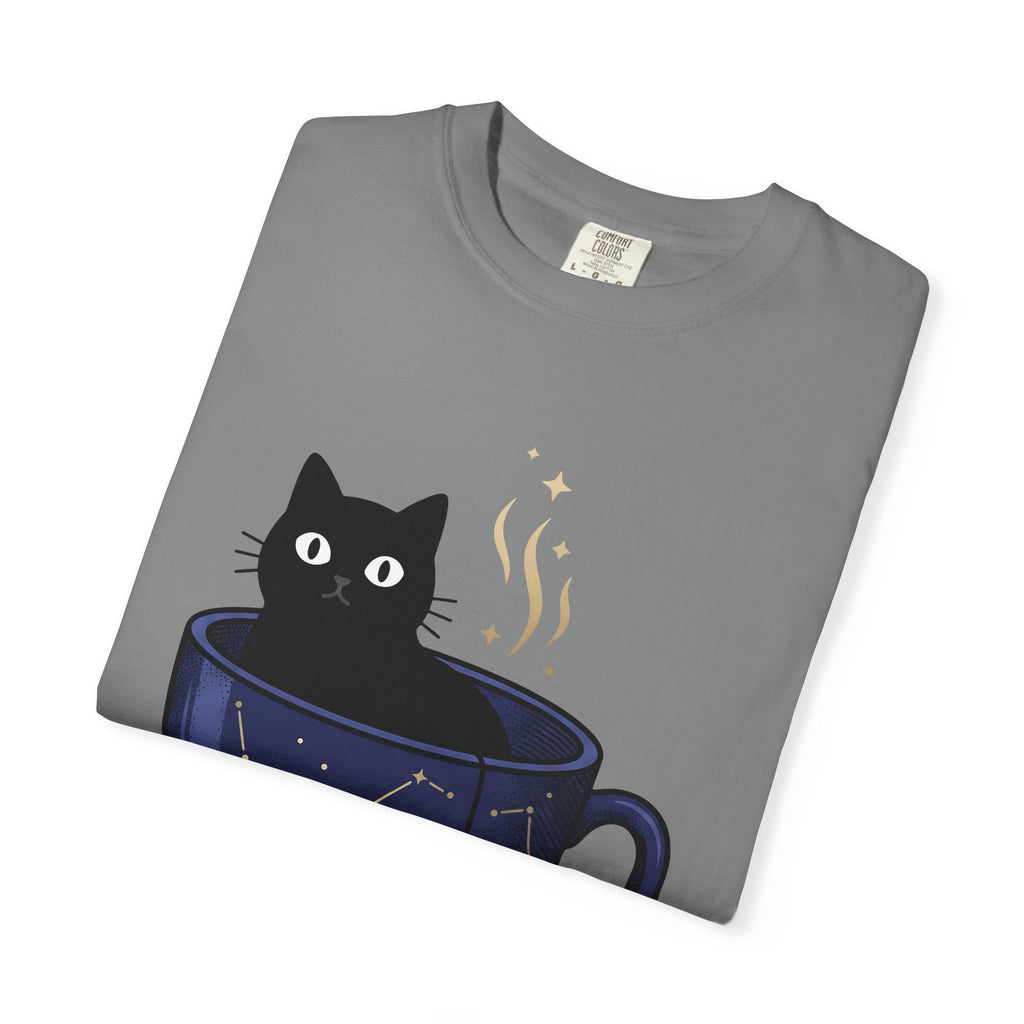 Black Feline Tea Cup T-Shirt Cat Gift Women Signs Gift Women Cute T-Shirt Cat T-Shirt T-Shirt Cat Fan Kitty T-Shirt Adorable T-Shirt Zodiac Graphic T-Shirt