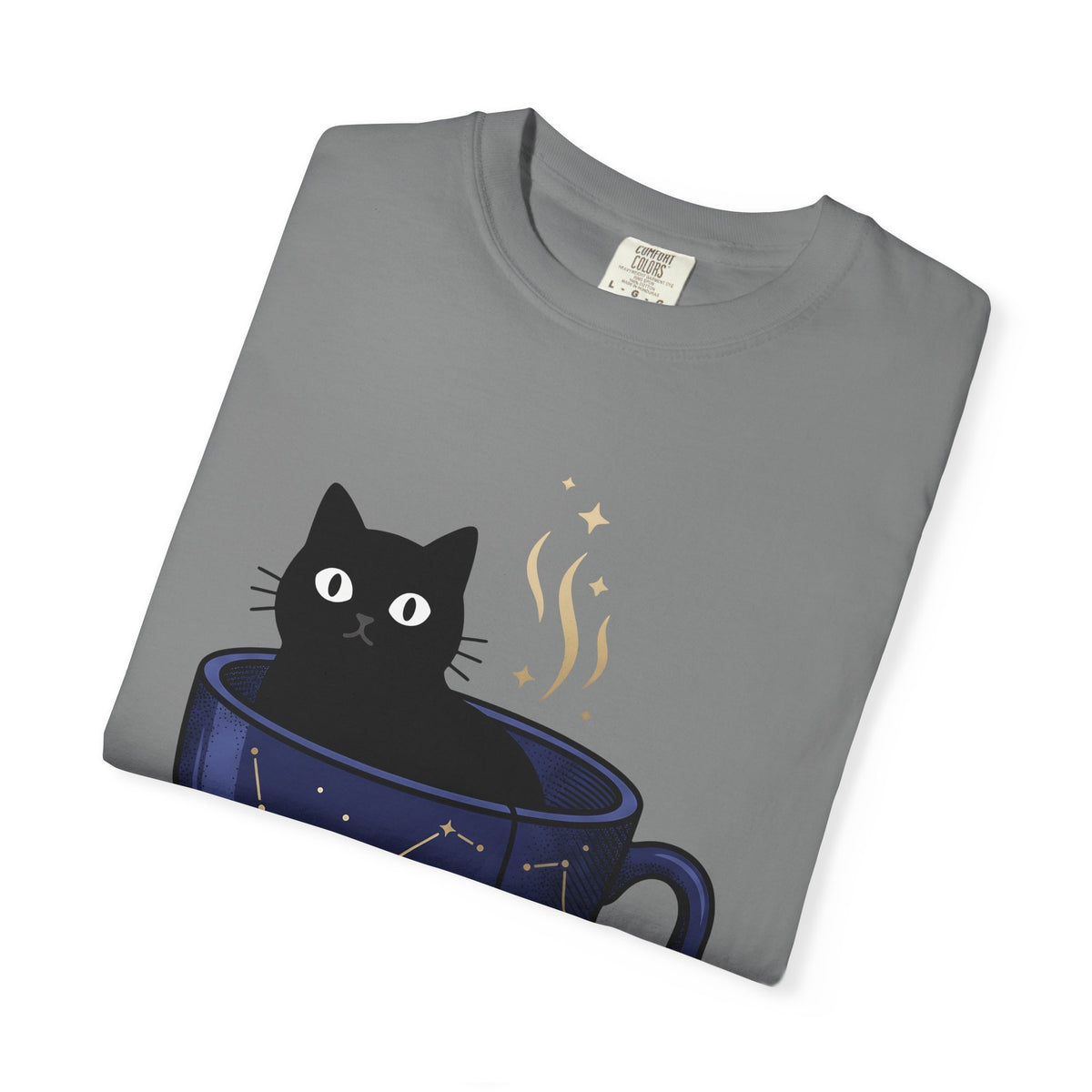 Black Feline Tea Cup T-Shirt Cat Gift Women Signs Gift Women Cute T-Shirt Cat T-Shirt T-Shirt Cat Fan Kitty T-Shirt Adorable T-Shirt Zodiac Graphic T-Shirt