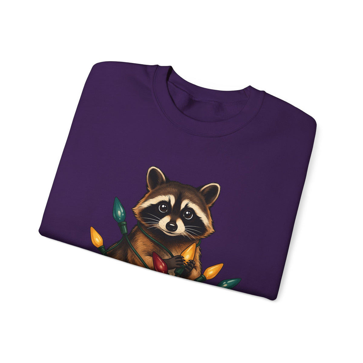 Raccoon Animals Seasonal Gift Playful Trash Panda Wildlife Fan Quirky Christmas Cartoon Sweatshirt