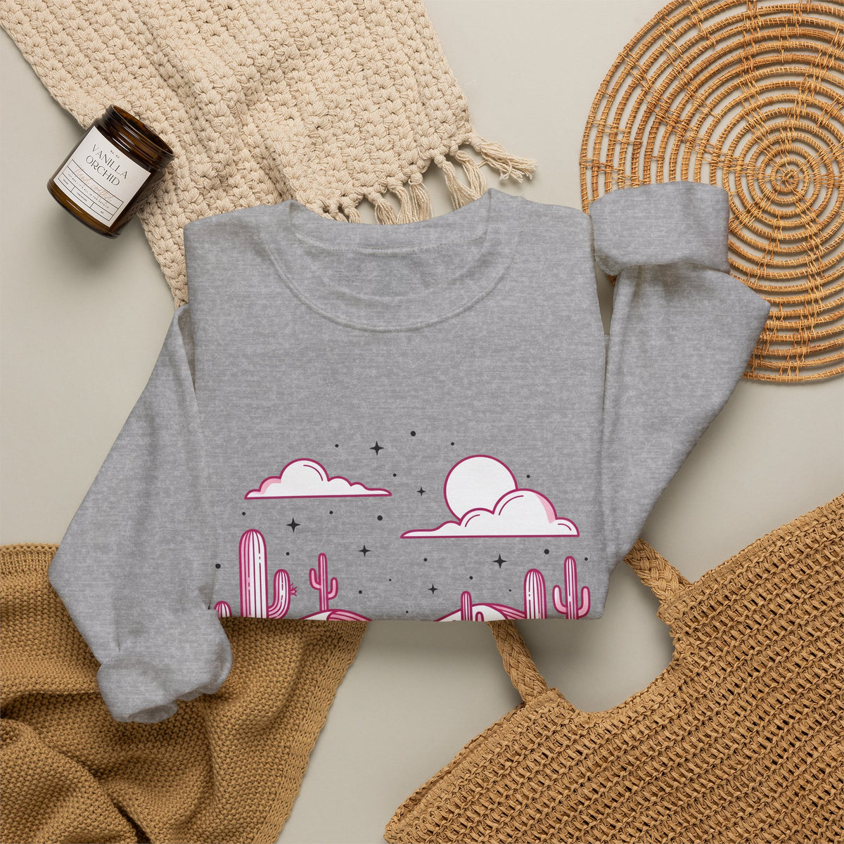 Desert Plant Desert Wilderness Gift Modern Cactus Desert Fan Succulent Wilderness Line Sweatshirt