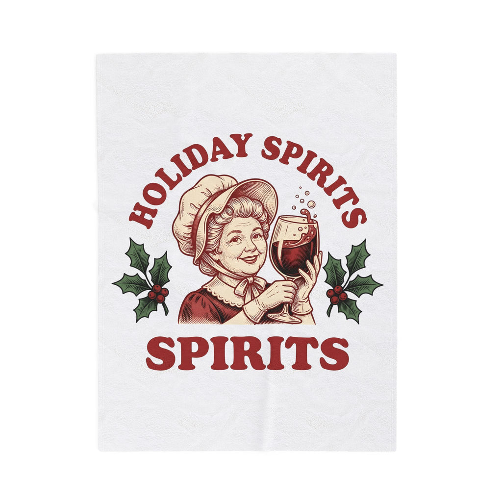 Cheerful Woman Wine Blanket Christmas Fun Gift Women Cartoon Blanket Wine Blanket Xmas Fan Comic Blanket Humor Graphic Line Art Winter Greenery