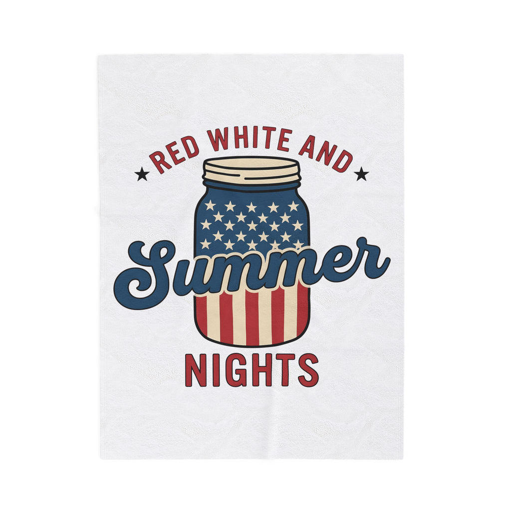 American Mason Jar Blanket 4th Of July Summer Decor Gift Women Farmhouse Blanket Mason Jar Blanket Patriotic Fan Rustic Blanket Summer Design
