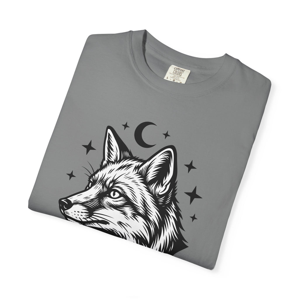 Wolf Portrait T-Shirt Boho Chic Fauna Gift Women Sketch T-Shirt Canine T-Shirt Bohemian Fan Drawing Design Graphic Creature Illustration Graphic