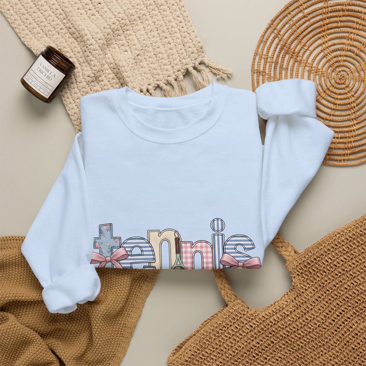 Tennis Racket Sweatshirt Tennis Mom Sports Gift Women Cute Sweatshirt Racquet Sweatshirt Tennis Enthusiast Kawaii Sweatshirt Athletic Graphic Retro Pink Bow