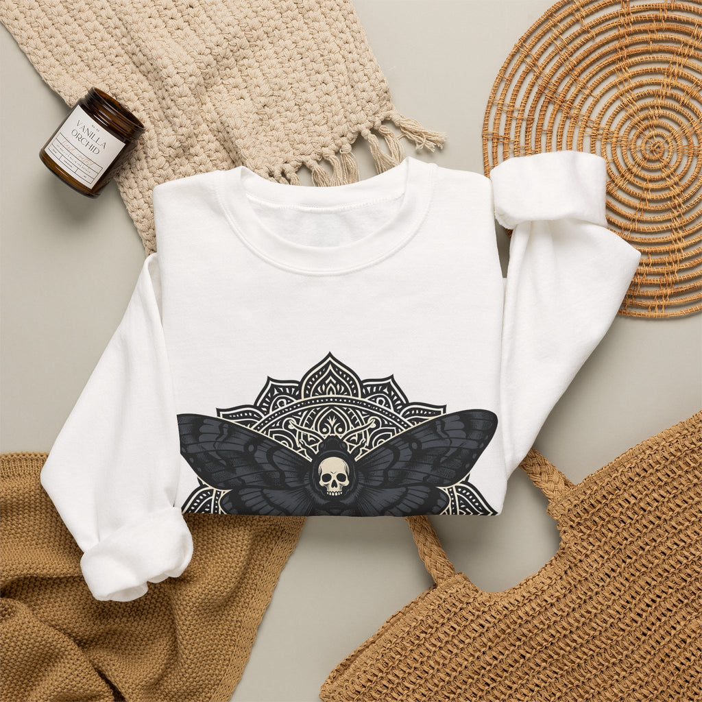 Bug Skull Sweatshirt Boho Chic Dark Fashion Gift Women Floral Sweatshirt Insect Skull Sweatshirt Bohemian Fan Botanical Sweatshirt Gothic Graphic Sketch