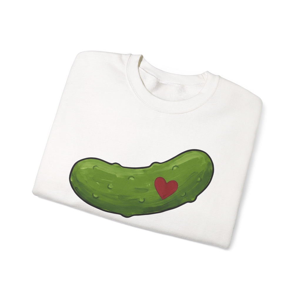 Pickle Illustration Sweatshirt Funny Gastronomy Gift Women Doodle Sweatshirt Dill Sweatshirt Humor Fan Cartoon Sweatshirt Food Graphic Outline Heart Shape
