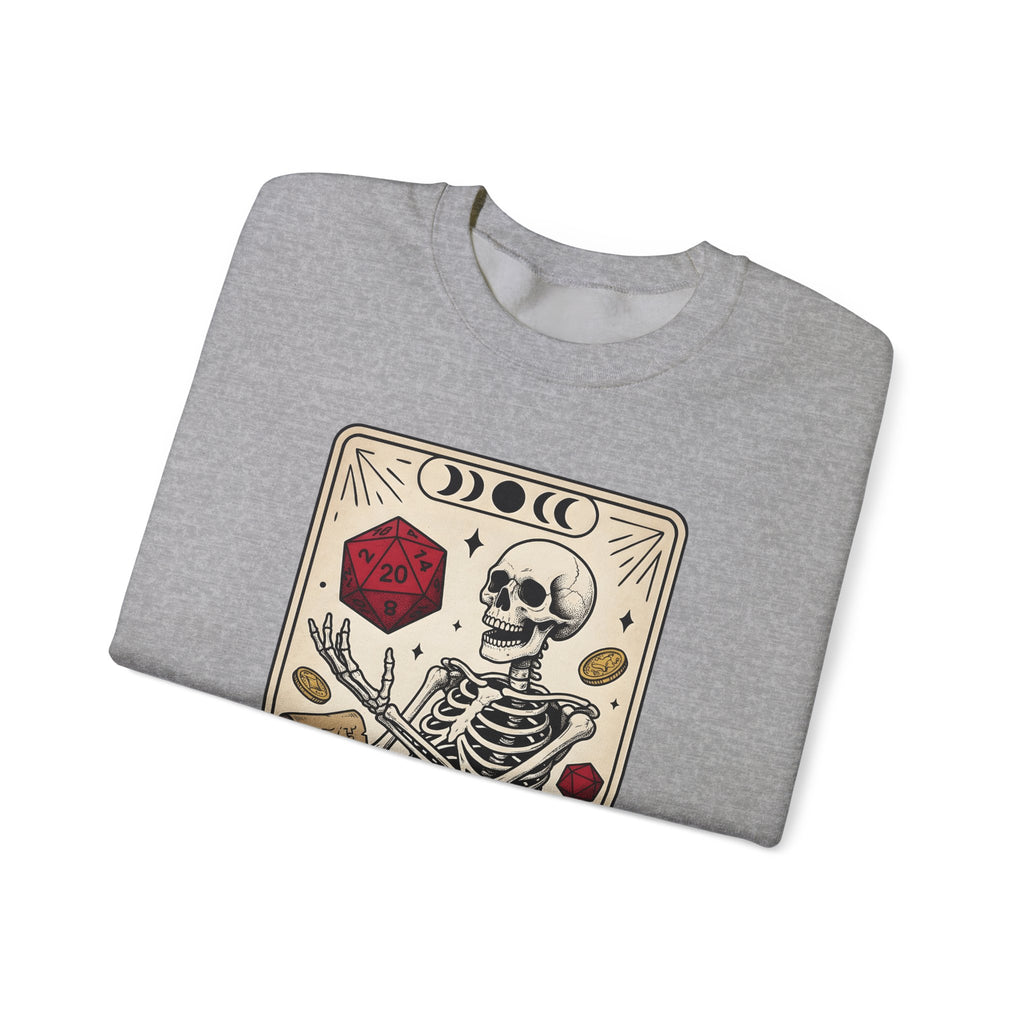 Skull Tarot Card Sweatshirt Tabletop Gaming Roleplaying Gift Women Dark Sweatshirt Tarot Card Sweatshirt Gamer Fan Gothic Sweatshirt Rpg Graphic Retro Game