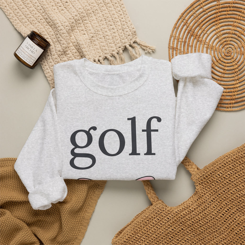 Magenta Bow Sweatshirt Golf Vibe Gift Women Contemporary Sweatshirt Bow Tie Sweatshirt Golfer Fan Modern Sweatshirt Atmosphere Graphic Doodle Strip Sweatshirt