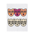 Abstract Faces Blanket Abstract Art Gift Women Modern Blanket Faces Blanket Art Fan Contemporary Blanket Artistic Graphic Minimal Bold Outlines