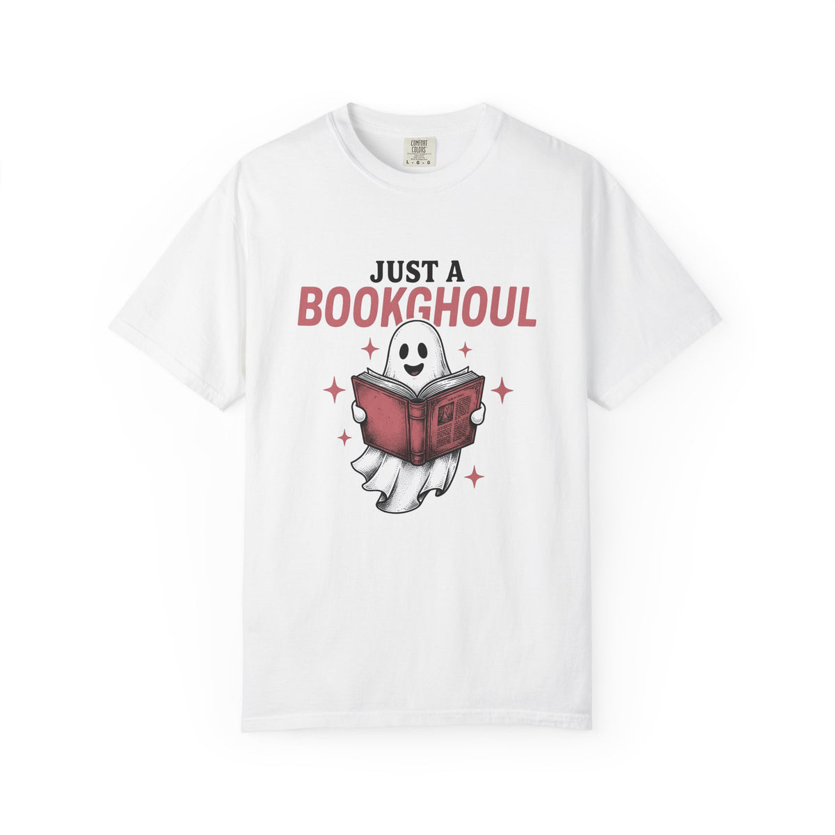 Phantom Reading Book T-Shirt Halloween Reader Gift Women Illustration T-Shirt Bookworm T-Shirt Spooky Fan Ghostly T-Shirt Book Graphic Sketch