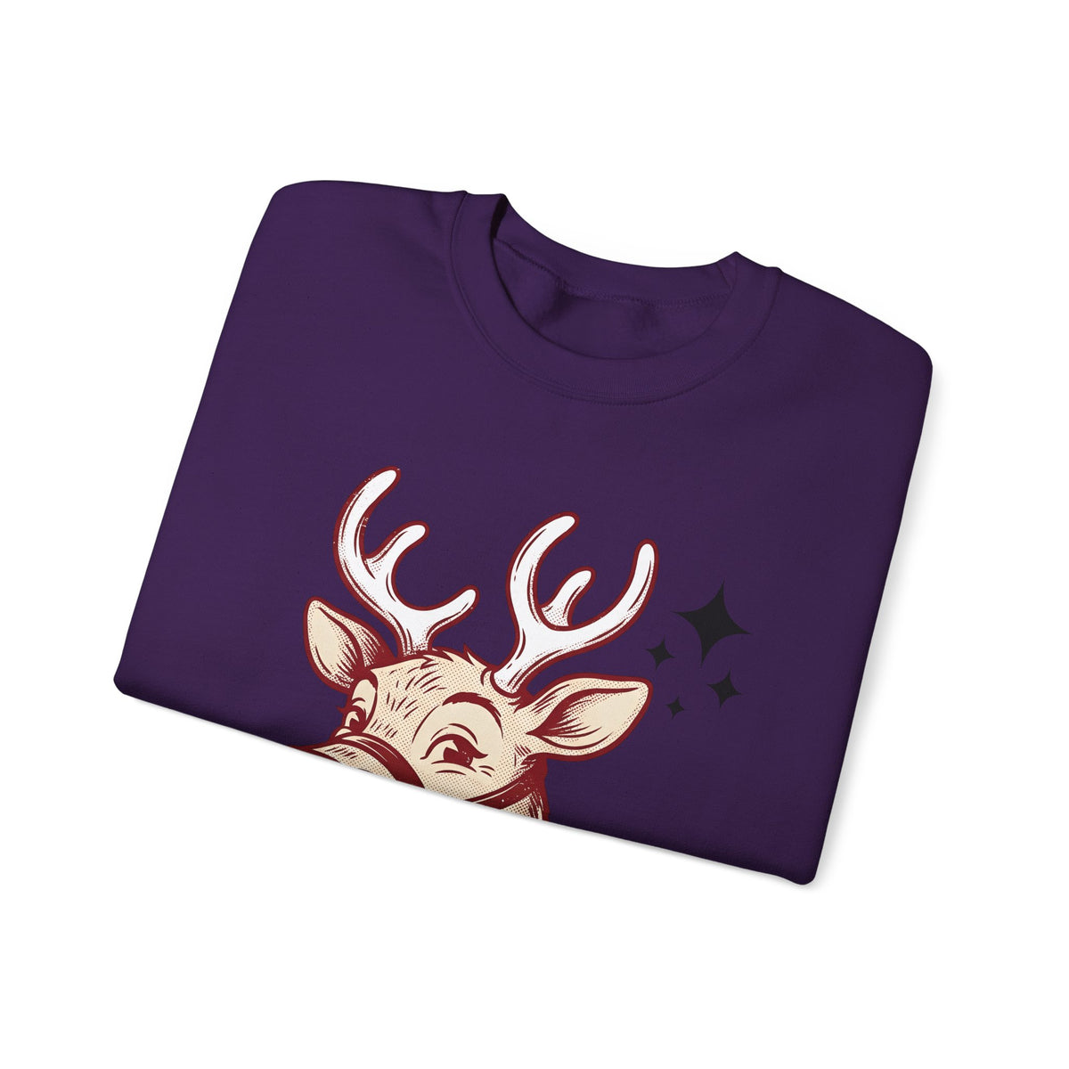 Reindeer Head Sweatshirt Christmas Wildlife Gift Women Antique Sweatshirt Caribou Sweatshirt Xmas Fan Reindeer Graphic Sweatshirt Classic Jingles Sweatshirt
