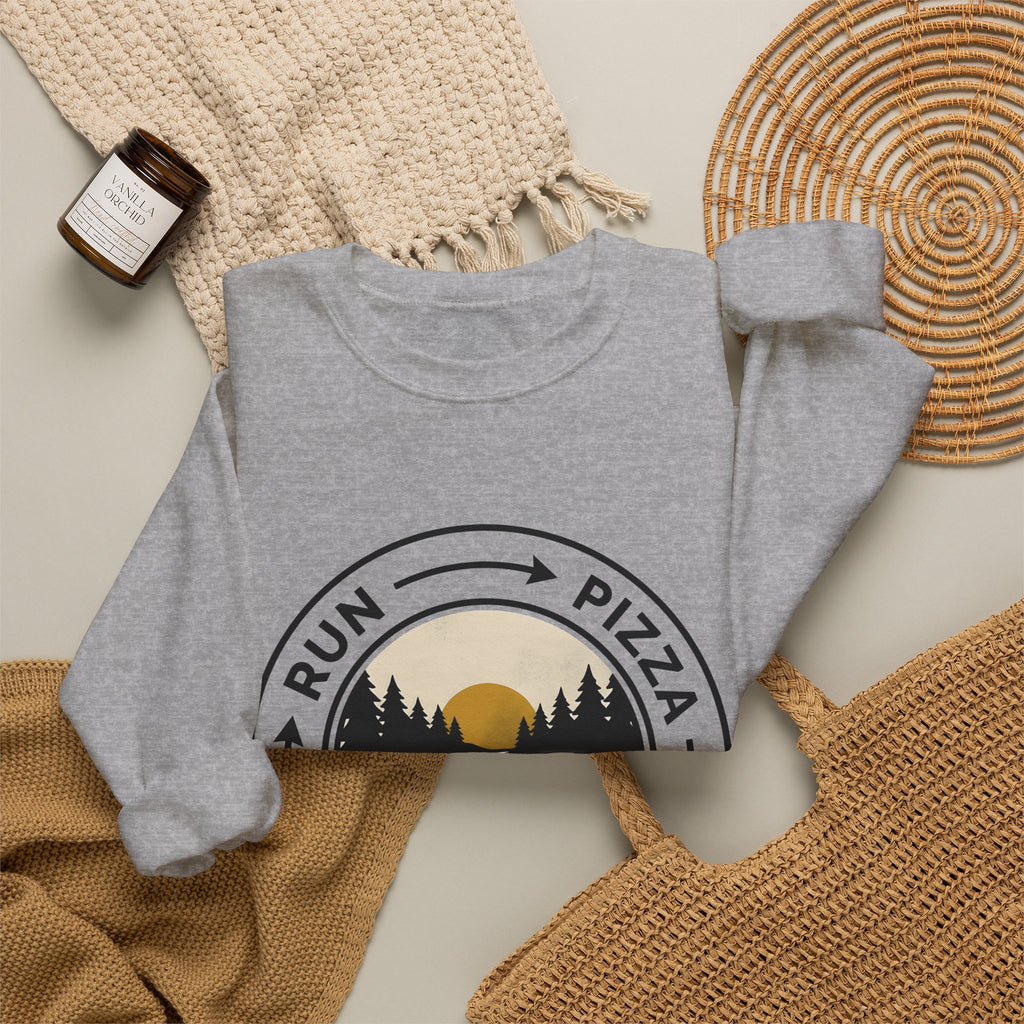 Hiking Trail Sports Jogging Gift Sketch Trail Athlete Enthusiast Drawing Runner Cartoon Sweatshirt