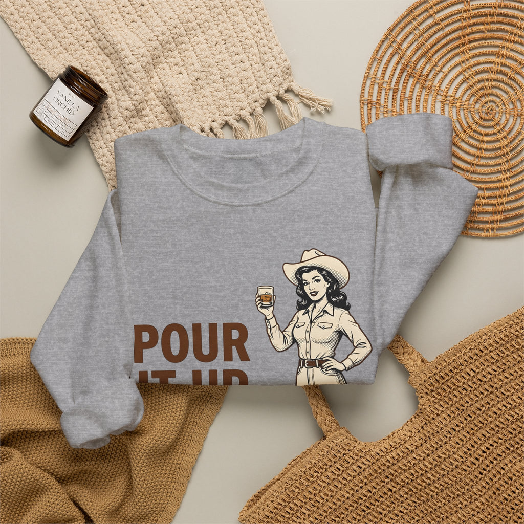 Cowgirl Cowgirl Western Gift Vintage Cowgirl Fan Distressed Western Sweatshirt