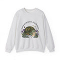 Turtle Cozy Sweatshirt Funny Animal Gift Women Whimsical Sweatshirt Turtle Sweatshirt Humor Fan Cartoon Sweatshirt Wildlife Graphic Hand Drawn Flowers Sweatshirt