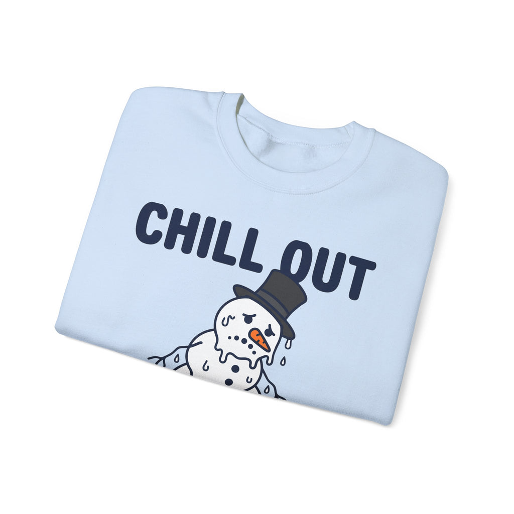 Melting Snowman Sweatshirt Christmas Comedy Gift Women Illustration Sweatshirt Frosty Sweatshirt Xmas Fan Drawing Graphic Sketch Top Hat Sweatshirt