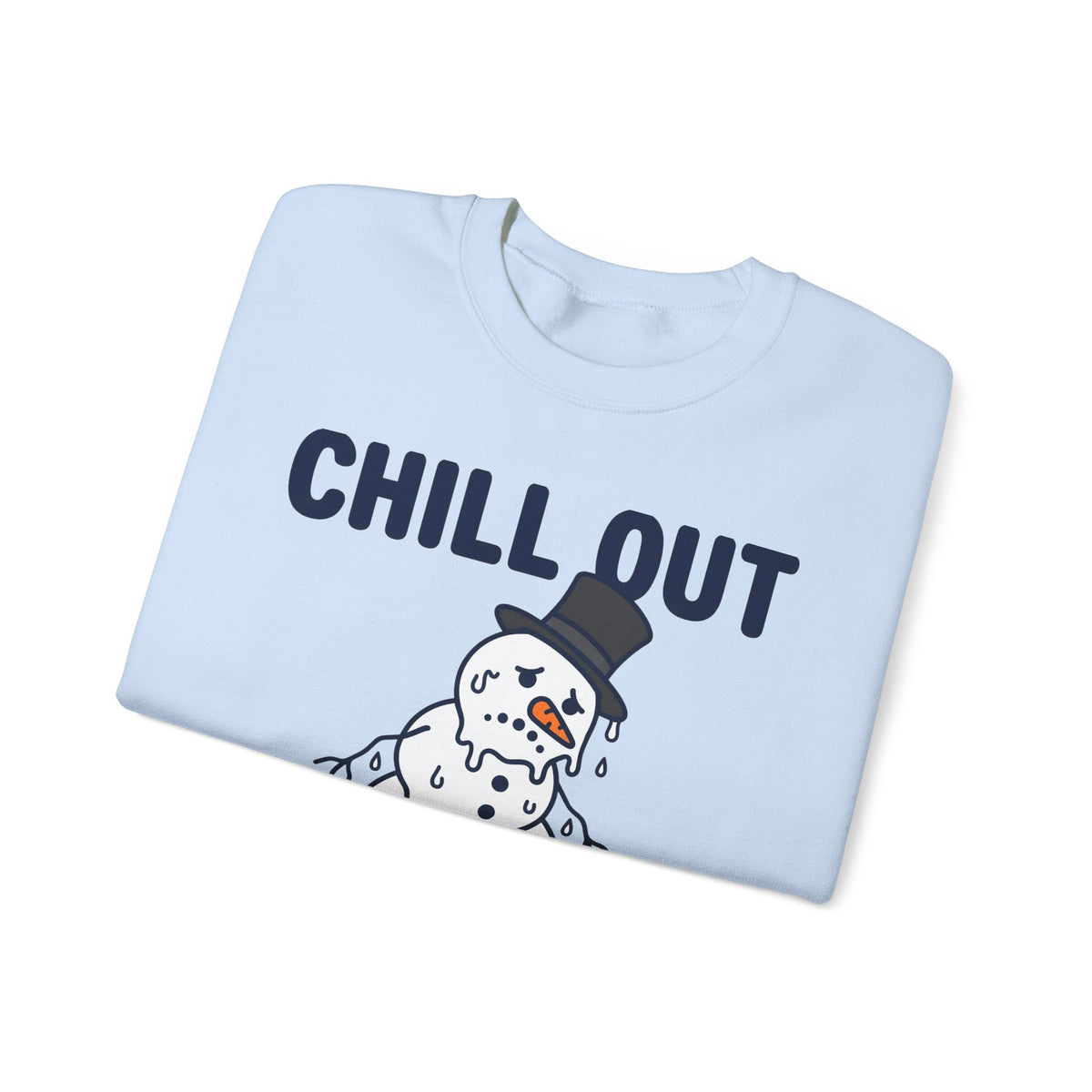 Melting Snowman Sweatshirt Christmas Comedy Gift Women Illustration Sweatshirt Frosty Sweatshirt Xmas Fan Drawing Graphic Sketch Top Hat Sweatshirt