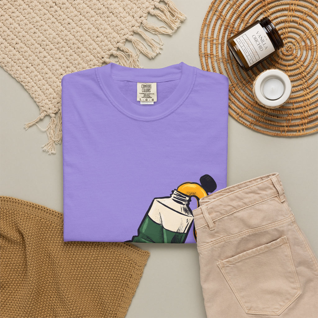 Paint Tube T-Shirt Art Canvas Gift Women Cartoon T-Shirt Paint Tube T-Shirt Artist Fan Artistic T-Shirt Canvas Graphic Line Art Paint Splash T-Shirt