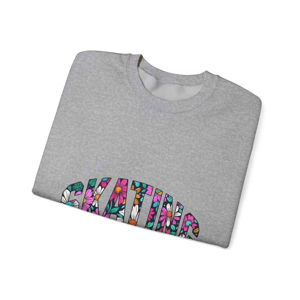 Floral Text Sweatshirt Skating Nature Gift Women Simple Graphic Sweatshirt Typography Sweatshirt Skater Fan Minimalist Sweatshirt Earth Graphic Old School