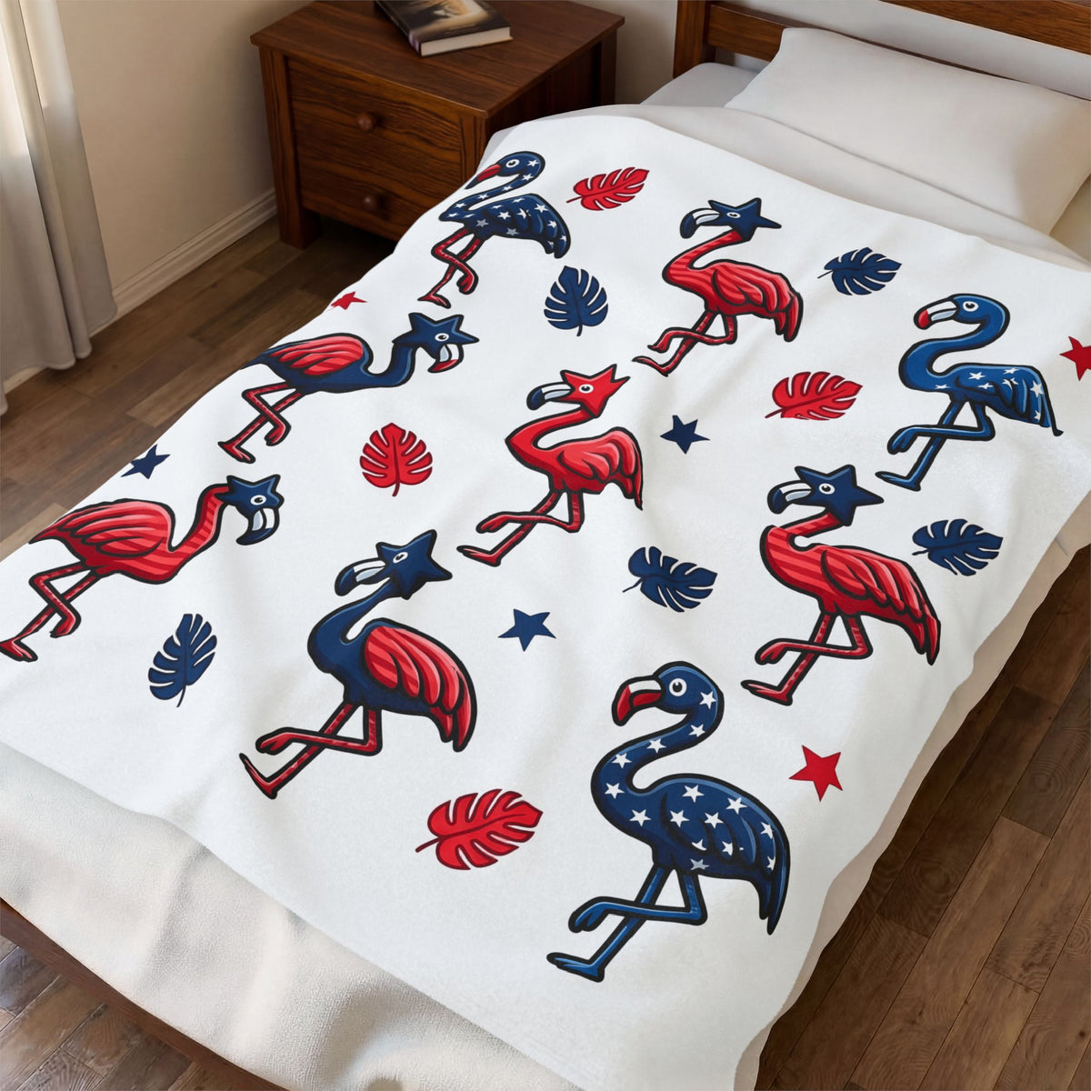 Flag Flamingo Blanket 4th Of July Holiday Gift Women Cartoonish Blanket Flamingo Blanket Independence Day Fan Retro Blanket Celebration Graphic Old