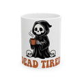 Reaper Skull Mug Halloween Latte Gift Women Retro Mug Grim Reaper Mug Horror Fan Grunge Mug Coffee Graphic Vintage Mug Mug