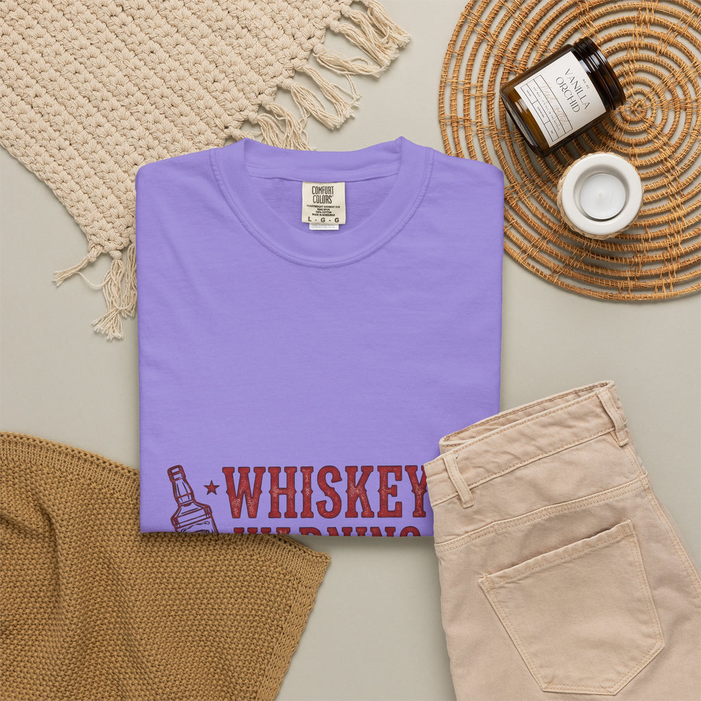 Bourbon Bottle Cowgirl Alcohol Gift Weathered Whiskey Bottle Rodeo Fan Distressed Liquor Old T-Shirt