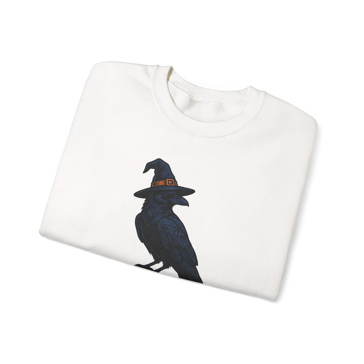 Raven Wizard Hat Sweatshirt Halloween Horror Gift Women Antique Sweatshirt Witch Hat Sweatshirt Spooky Fan Occult Sweatshirt Horror Graphic Ink Fortune Ball
