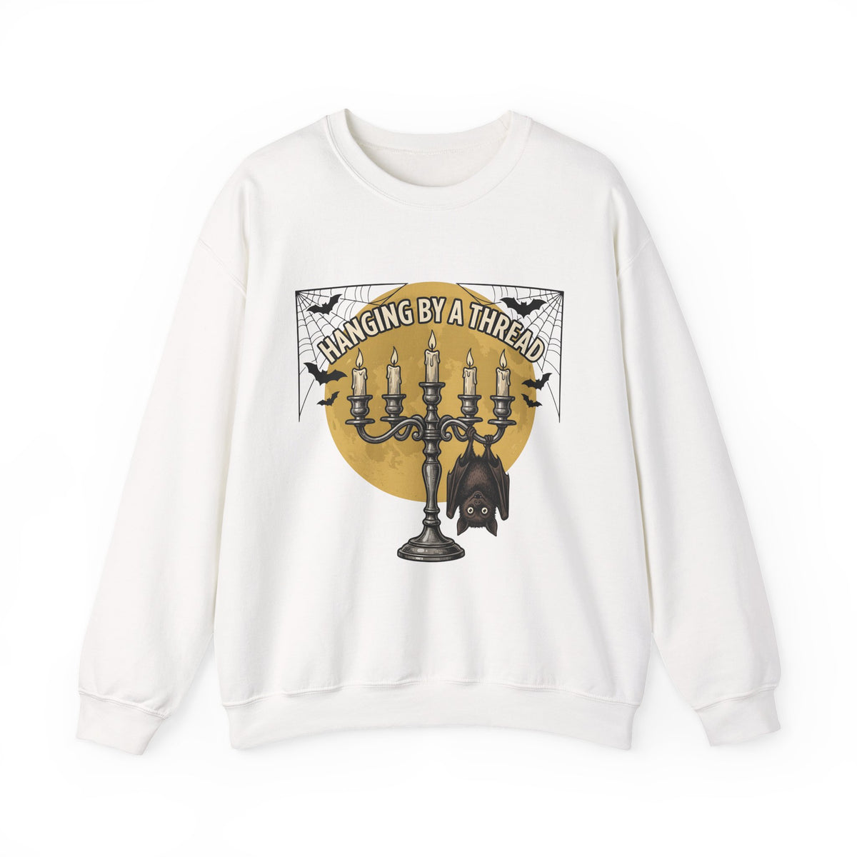 Bat Candelabra Sweatshirt Halloween Goth Gift Women Gothic Sweatshirt Candelabrum Sweatshirt Horror Fan Dark Sweatshirt Emo Graphic Vintage Spiderweb Sweatshirt