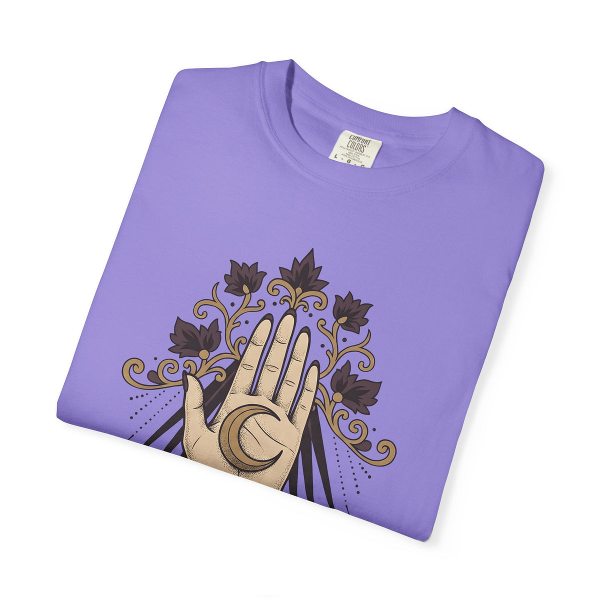 Magical Palm T-Shirt Boho Chic Metaphysical Gift Women Bohemian T-Shirt Palmistry T-Shirt Boho Fan Hippie T-Shirt Spiritual Graphic Retro Half Moon
