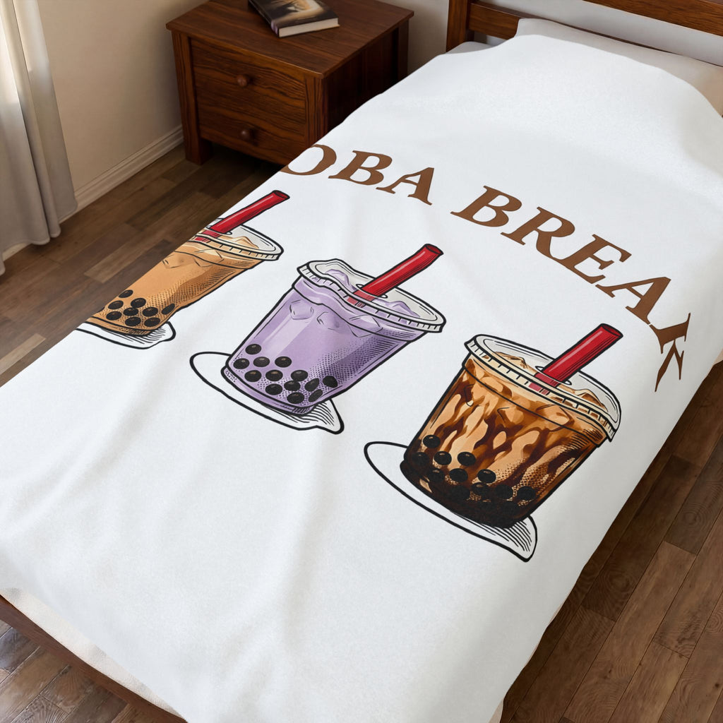 Pearl Tea Blanket Boba Snack Gift Women Doodle Blanket Bubble Tea Blanket Boba Fan Milk Tea Blanket Munchie Graphic Graphic Beverage Cup Blanket