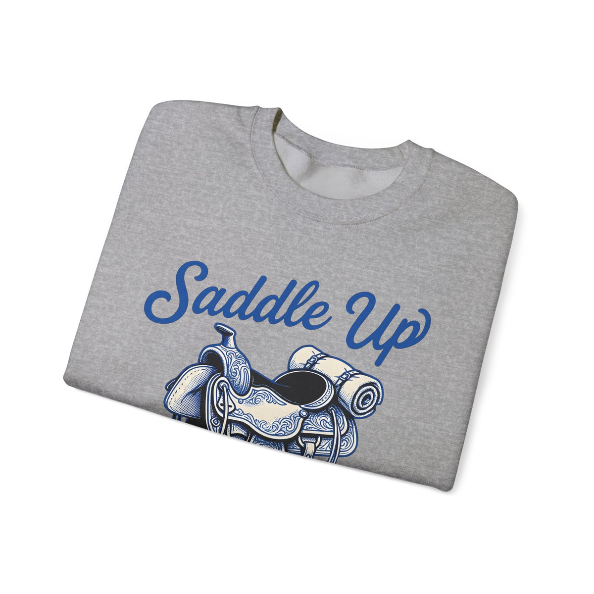 Western Saddle Cowgirl Western Gift Vintage Saddle Cowboy Fan Rodeo Country Hand Drawn Bedroll Sweatshirt