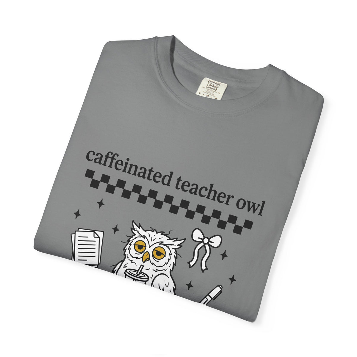 Coffee Owl T-Shirt Teacher Pets Gift Women Kawaii T-Shirt Owl T-Shirt Educator Enthusiast Cute T-Shirt Animal Graphic Hand Drawn Twinkles T-Shirt