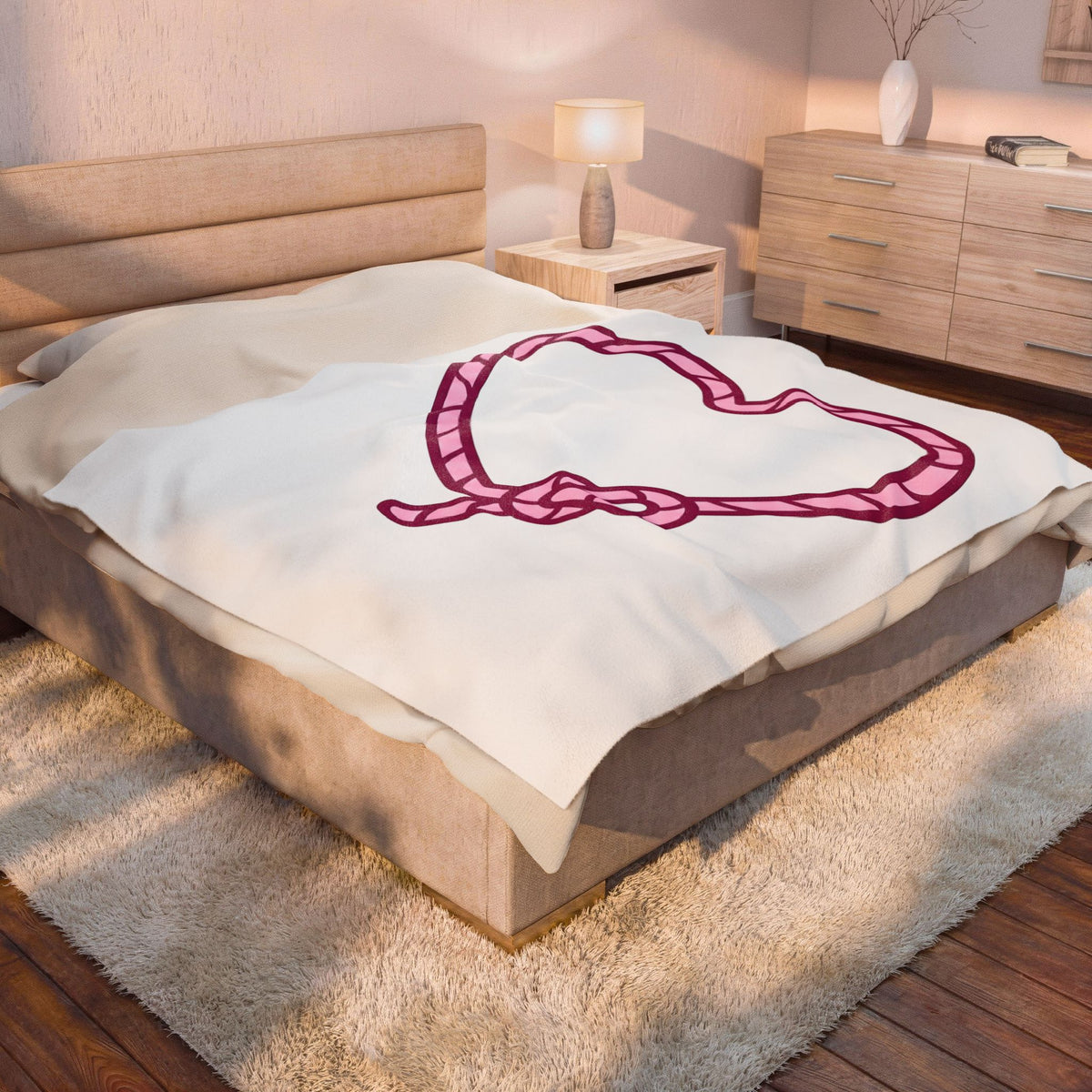 Rope Heart Blanket Cowgirl Cowboy Gift Women Contemporary Art Blanket Heart Tie Blanket Rodeo Fan Modern Art Blanket Cowboy Graphic Sleek Knot