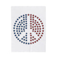 Peace Sign Stars Blanket 4th Of July Calm Gift Women Independence Blanket Star Symbol Blanket Patriot Fan Retro Blanket Serene Graphic Throwback