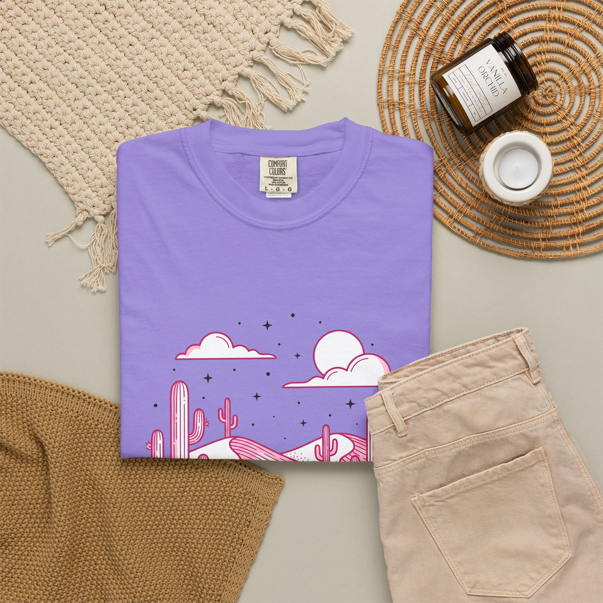 Desert Plant Desert Wilderness Gift Modern Cactus Desert Fan Succulent Wilderness Line T-Shirt