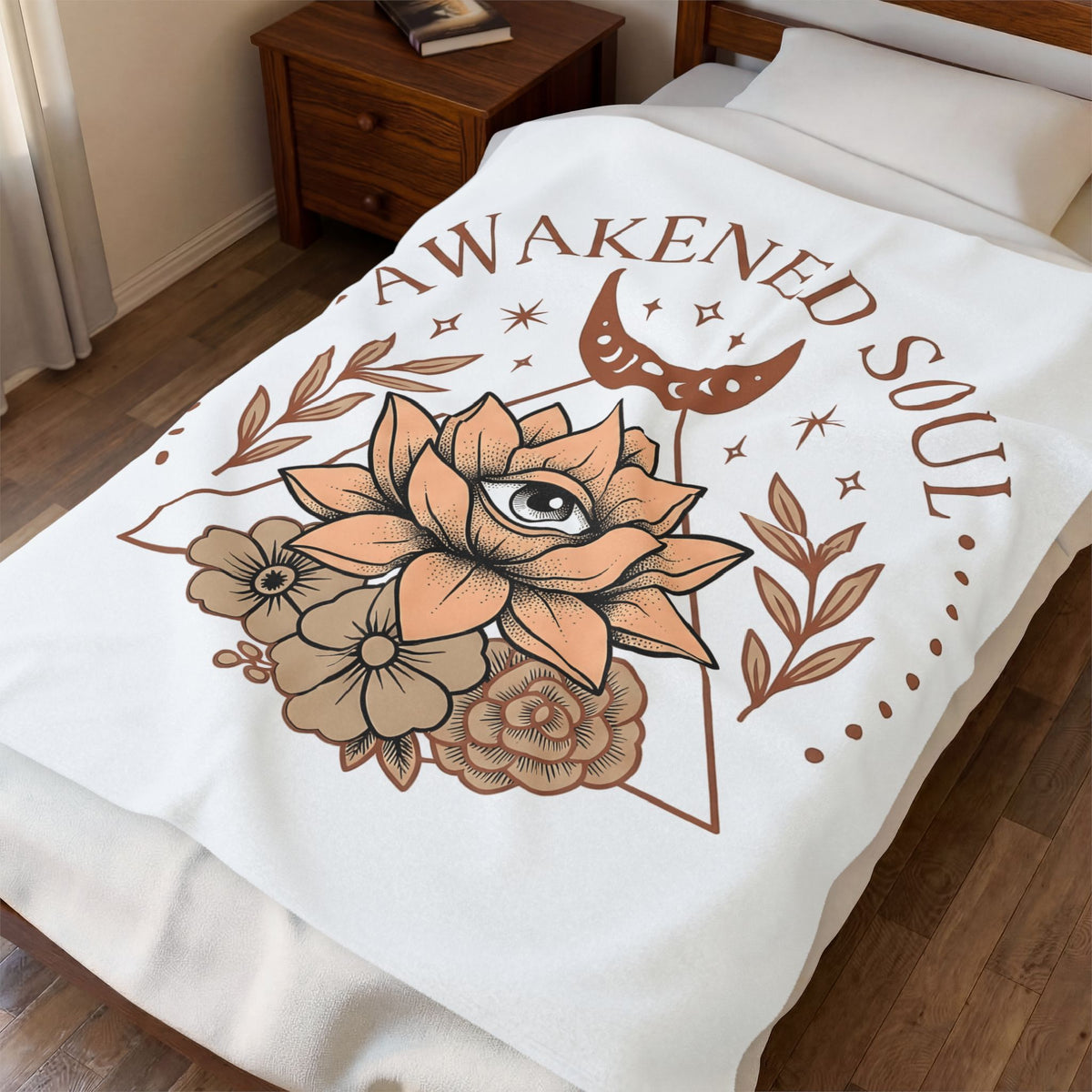 Lotus Eye Blanket Boho Chic Mystical Gift Women Spiritual Graphic Blanket Eye Blanket Bohemian Enthusiast Graphic Blanket Esoteric Graphic Design